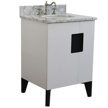 Load image into Gallery viewer, Bellaterra Home Vanity BellaTerra Home 25&quot; Single sink vanity in White finish with White carrara marble and oval sink 408800-25-WH-WMO