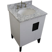 Load image into Gallery viewer, Bellaterra Home Vanity BellaTerra Home 25&quot; Single sink vanity in White finish with White carrara marble and oval sink 408800-25-WH-WMO