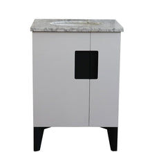 Load image into Gallery viewer, Bellaterra Home Vanity BellaTerra Home 25&quot; Single sink vanity in White finish with White carrara marble and oval sink 408800-25-WH-WMO