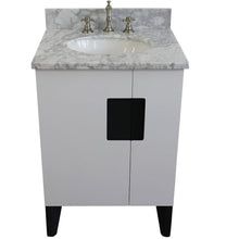 Load image into Gallery viewer, Bellaterra Home Vanity BellaTerra Home 25&quot; Single sink vanity in White finish with White carrara marble and oval sink 408800-25-WH-WMO