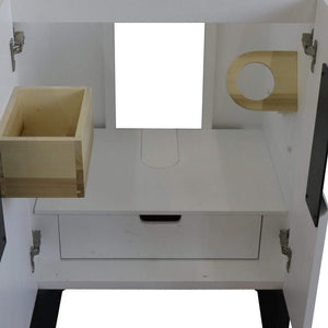 Bellaterra Home Vanity BellaTerra Home 25" Single sink vanity in White finish with White carrara marble and rectangle sink 408800-25-WH-WMR
