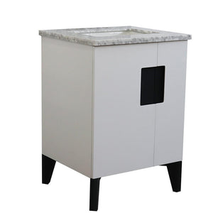 Bellaterra Home Vanity BellaTerra Home 25" Single sink vanity in White finish with White carrara marble and rectangle sink 408800-25-WH-WMR