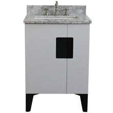 Load image into Gallery viewer, Bellaterra Home Vanity BellaTerra Home 25&quot; Single sink vanity in White finish with White carrara marble and rectangle sink 408800-25-WH-WMR