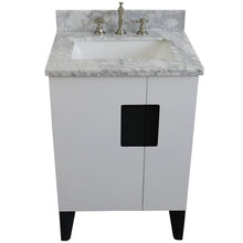 Load image into Gallery viewer, Bellaterra Home Vanity BellaTerra Home 25&quot; Single sink vanity in White finish with White carrara marble and rectangle sink 408800-25-WH-WMR