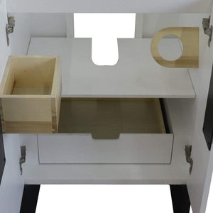Bellaterra Home Vanity BellaTerra Home 25" Single sink vanity in White finish with White carrara marble and rectangle sink 408800-25-WH-WMR