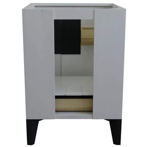 Bellaterra Home Vanity BellaTerra Home 25" Single sink vanity in White finish with White carrara marble and rectangle sink 408800-25-WH-WMR