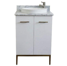 Load image into Gallery viewer, Bellaterra Home Vanity BellaTerra Home 25&quot; Single sink vanity in White finish with White carrara marble and round sink 408001-25-WH-WMRD