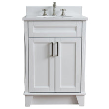 Load image into Gallery viewer, Bellaterra Home Vanity BellaTerra Home 25&quot; Single Sink Vanity in White Finish with White Quartz and Oval Sink 400700-25-WH-WEO