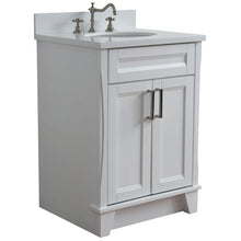 Load image into Gallery viewer, Bellaterra Home Vanity BellaTerra Home 25&quot; Single Sink Vanity in White Finish with White Quartz and Oval Sink 400700-25-WH-WEO