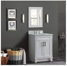 Load image into Gallery viewer, Bellaterra Home Vanity BellaTerra Home 25&quot; Single Sink Vanity in White Finish with White Quartz and Oval Sink 400700-25-WH-WEO
