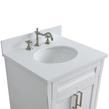 Load image into Gallery viewer, Bellaterra Home Vanity BellaTerra Home 25&quot; Single Sink Vanity in White Finish with White Quartz and Oval Sink 400700-25-WH-WEO