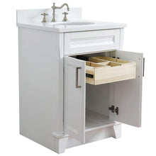 Load image into Gallery viewer, Bellaterra Home Vanity BellaTerra Home 25&quot; Single Sink Vanity in White Finish with White Quartz and Oval Sink 400700-25-WH-WEO