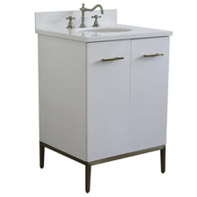 Load image into Gallery viewer, Bellaterra Home Vanity BellaTerra Home 25&quot; Single sink vanity in White finish with White quartz and oval sink 408001-25-WH-WEO