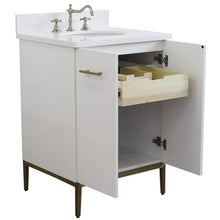 Load image into Gallery viewer, Bellaterra Home Vanity BellaTerra Home 25&quot; Single sink vanity in White finish with White quartz and oval sink 408001-25-WH-WEO