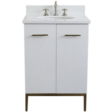 Load image into Gallery viewer, Bellaterra Home Vanity BellaTerra Home 25&quot; Single sink vanity in White finish with White quartz and oval sink 408001-25-WH-WEO