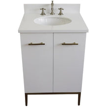 Load image into Gallery viewer, Bellaterra Home Vanity BellaTerra Home 25&quot; Single sink vanity in White finish with White quartz and oval sink 408001-25-WH-WEO