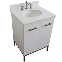 Load image into Gallery viewer, Bellaterra Home Vanity BellaTerra Home 25&quot; Single sink vanity in White finish with White quartz and oval sink 408001-25-WH-WEO