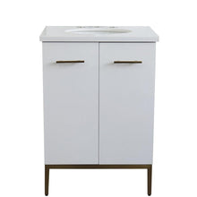 Load image into Gallery viewer, Bellaterra Home Vanity BellaTerra Home 25&quot; Single sink vanity in White finish with White quartz and oval sink 408001-25-WH-WEO