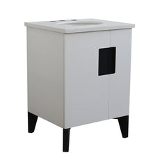 Load image into Gallery viewer, Bellaterra Home Vanity BellaTerra Home 25&quot; Single sink vanity in White finish with White quartz and oval sink 408800-25-WH-WEO
