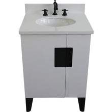 Load image into Gallery viewer, Bellaterra Home Vanity BellaTerra Home 25&quot; Single sink vanity in White finish with White quartz and oval sink 408800-25-WH-WEO