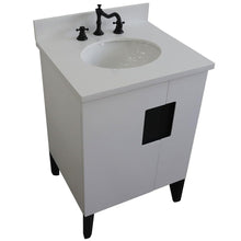 Load image into Gallery viewer, Bellaterra Home Vanity BellaTerra Home 25&quot; Single sink vanity in White finish with White quartz and oval sink 408800-25-WH-WEO