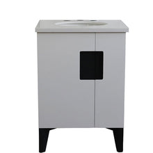 Load image into Gallery viewer, Bellaterra Home Vanity BellaTerra Home 25&quot; Single sink vanity in White finish with White quartz and oval sink 408800-25-WH-WEO