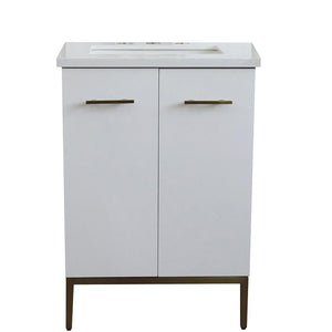 Bellaterra Home Vanity BellaTerra Home 25" Single sink vanity in White finish with White quartz and rectangle sink 408001-25-WH-WER