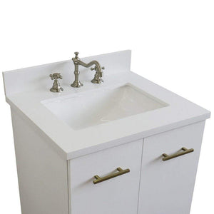 Bellaterra Home Vanity BellaTerra Home 25" Single sink vanity in White finish with White quartz and rectangle sink 408001-25-WH-WER