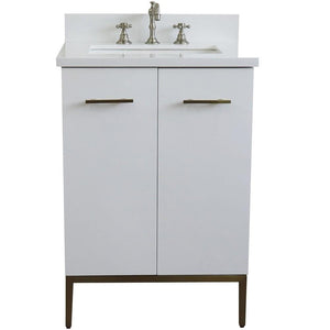 Bellaterra Home Vanity BellaTerra Home 25" Single sink vanity in White finish with White quartz and rectangle sink 408001-25-WH-WER