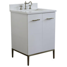 Load image into Gallery viewer, Bellaterra Home Vanity BellaTerra Home 25&quot; Single sink vanity in White finish with White quartz and rectangle sink 408001-25-WH-WER