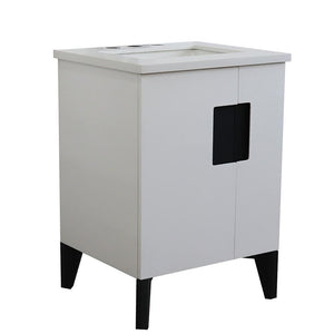 Bellaterra Home Vanity BellaTerra Home 25" Single sink vanity in White finish with White quartz and rectangle sink 408800-25-WH-WER