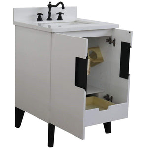 Bellaterra Home Vanity BellaTerra Home 25" Single sink vanity in White finish with White quartz and rectangle sink 408800-25-WH-WER