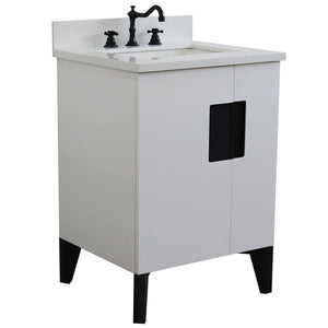 Bellaterra Home Vanity BellaTerra Home 25" Single sink vanity in White finish with White quartz and rectangle sink 408800-25-WH-WER