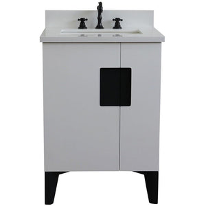 Bellaterra Home Vanity BellaTerra Home 25" Single sink vanity in White finish with White quartz and rectangle sink 408800-25-WH-WER