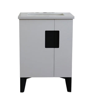 Bellaterra Home Vanity BellaTerra Home 25" Single sink vanity in White finish with White quartz and rectangle sink 408800-25-WH-WER