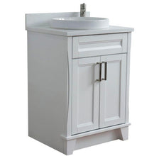 Load image into Gallery viewer, Bellaterra Home Vanity BellaTerra Home 25&quot; Single Sink Vanity in White Finish with White Quartz and Round Sink 400700-25-WH-WERD