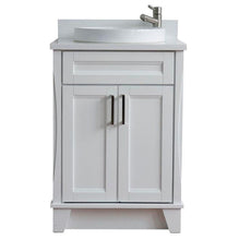 Load image into Gallery viewer, Bellaterra Home Vanity BellaTerra Home 25&quot; Single Sink Vanity in White Finish with White Quartz and Round Sink 400700-25-WH-WERD