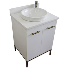 Load image into Gallery viewer, Bellaterra Home Vanity BellaTerra Home 25&quot; Single sink vanity in White finish with White quartz and round sink 408001-25-WH-WERD