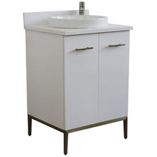 Load image into Gallery viewer, Bellaterra Home Vanity BellaTerra Home 25&quot; Single sink vanity in White finish with White quartz and round sink 408001-25-WH-WERD