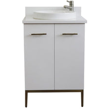 Load image into Gallery viewer, Bellaterra Home Vanity BellaTerra Home 25&quot; Single sink vanity in White finish with White quartz and round sink 408001-25-WH-WERD