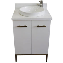 Load image into Gallery viewer, Bellaterra Home Vanity BellaTerra Home 25&quot; Single sink vanity in White finish with White quartz and round sink 408001-25-WH-WERD
