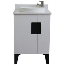 Load image into Gallery viewer, Bellaterra Home Vanity BellaTerra Home 25&quot; Single sink vanity in White finish with White quartz and round sink 408800-25-WH-WERD