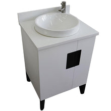 Load image into Gallery viewer, Bellaterra Home Vanity BellaTerra Home 25&quot; Single sink vanity in White finish with White quartz and round sink 408800-25-WH-WERD