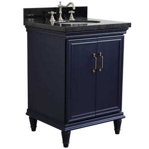 Bellaterra Home Vanity BellaTerra Home 25" Single vanity in Blue finish with Black galaxy and oval sink 400800-25-BU-BGO