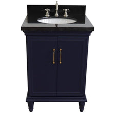 Load image into Gallery viewer, Bellaterra Home Vanity BellaTerra Home 25&quot; Single vanity in Blue finish with Black galaxy and oval sink 400800-25-BU-BGO
