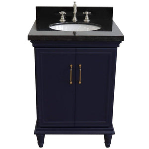 Bellaterra Home Vanity BellaTerra Home 25" Single vanity in Blue finish with Black galaxy and oval sink 400800-25-BU-BGO