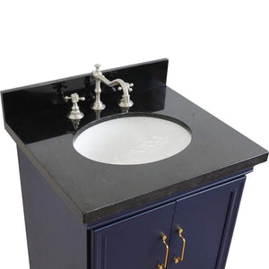 Bellaterra Home Vanity BellaTerra Home 25" Single vanity in Blue finish with Black galaxy and oval sink 400800-25-BU-BGO