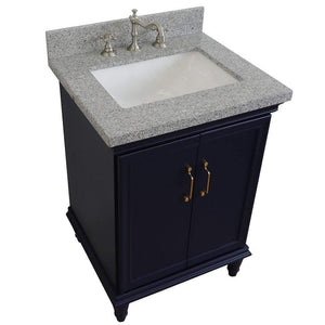 Bellaterra Home Vanity BellaTerra Home 25" Single vanity in Blue finish with Gray granite and rectangle sink 400800-25-BU-GYR