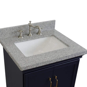 Bellaterra Home Vanity BellaTerra Home 25" Single vanity in Blue finish with Gray granite and rectangle sink 400800-25-BU-GYR