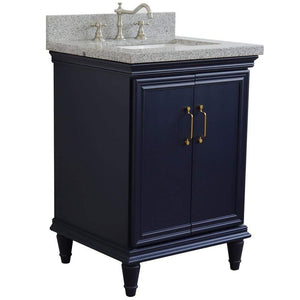 Bellaterra Home Vanity BellaTerra Home 25" Single vanity in Blue finish with Gray granite and rectangle sink 400800-25-BU-GYR